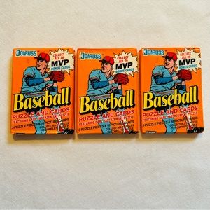 💚 3 PKG DONRUSS BASEBALL PUZZLE AND CARDS 3 PUZZLE PIECES 16 PICTURE CARDS